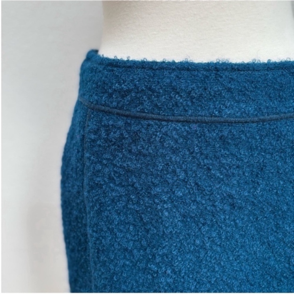 St John Pencil Skirt Office Tailored Boucle Wool Mohair Silk Teal Blue Size 4 - Picture 6 of 16